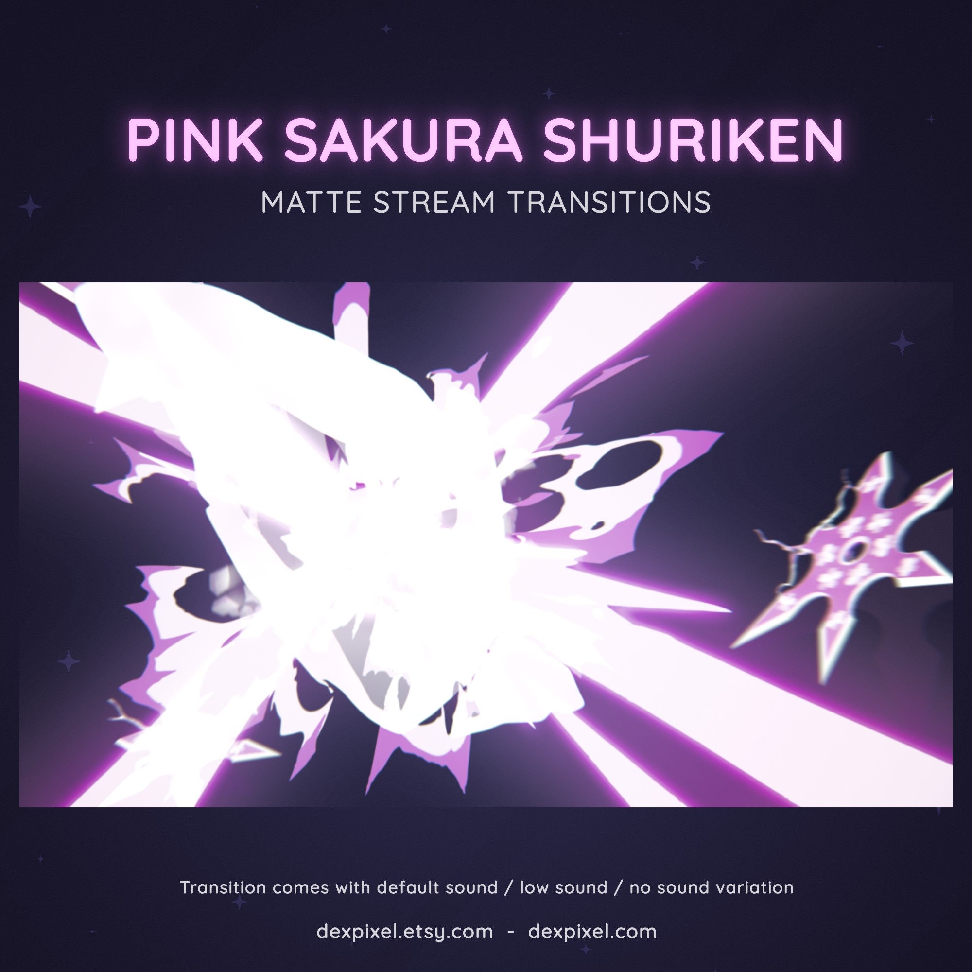 Pink Sakura Shuriken Ninja Matte Stream Transition | Cherry