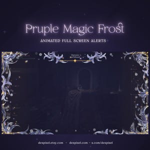 Purple Frozen Ice Frost | Full Screen Animated Stream Alerts | Animated Alerts With Sound | Vtuber Twitch Stream Alerts Xmas Decorations