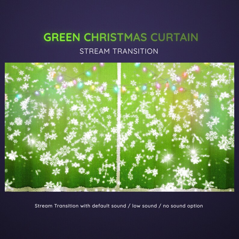 Green Christmas Curtain Stream Twitch Transition Winter Holidays Stream