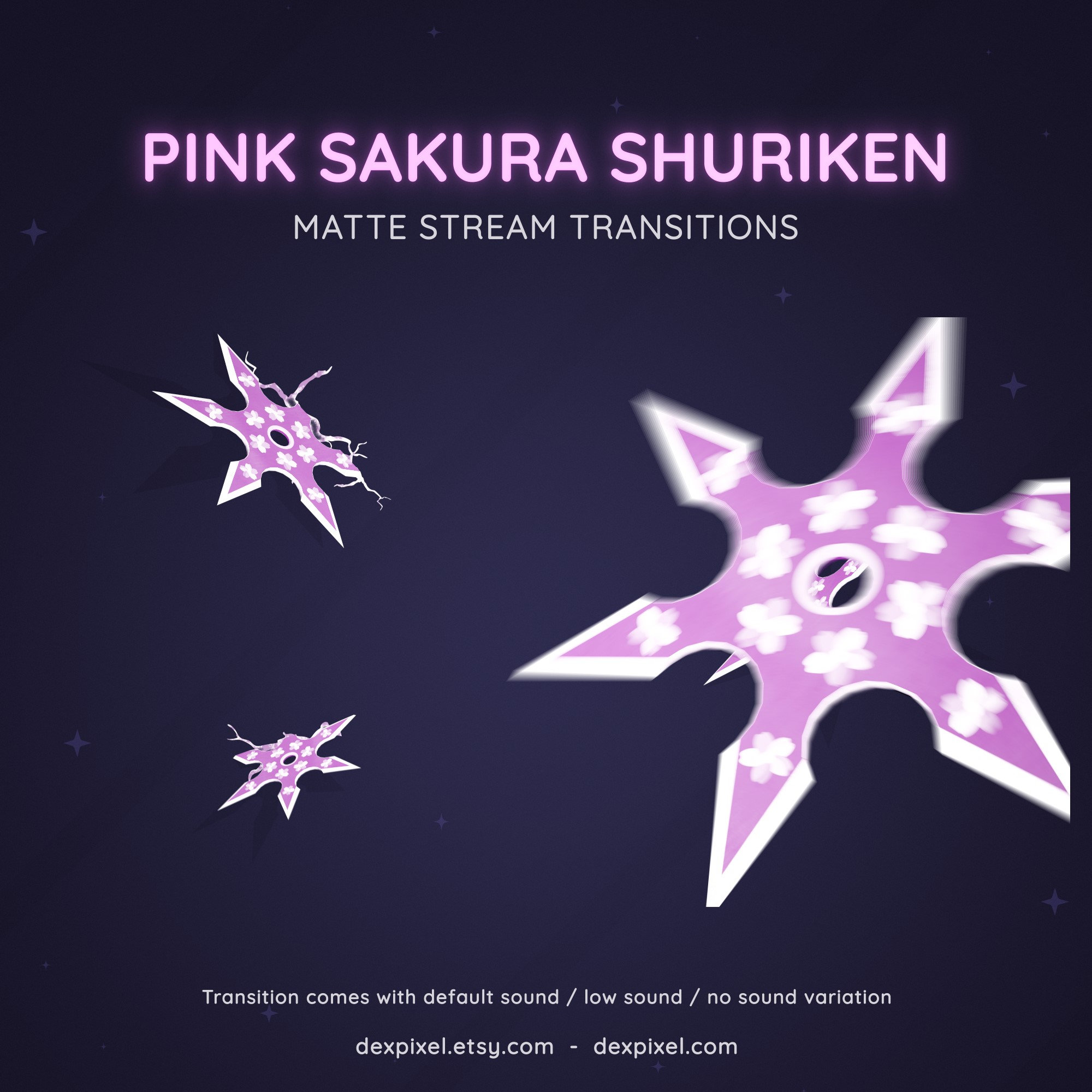 Pink Sakura Shuriken Ninja Matte Stream Transition | Cherry