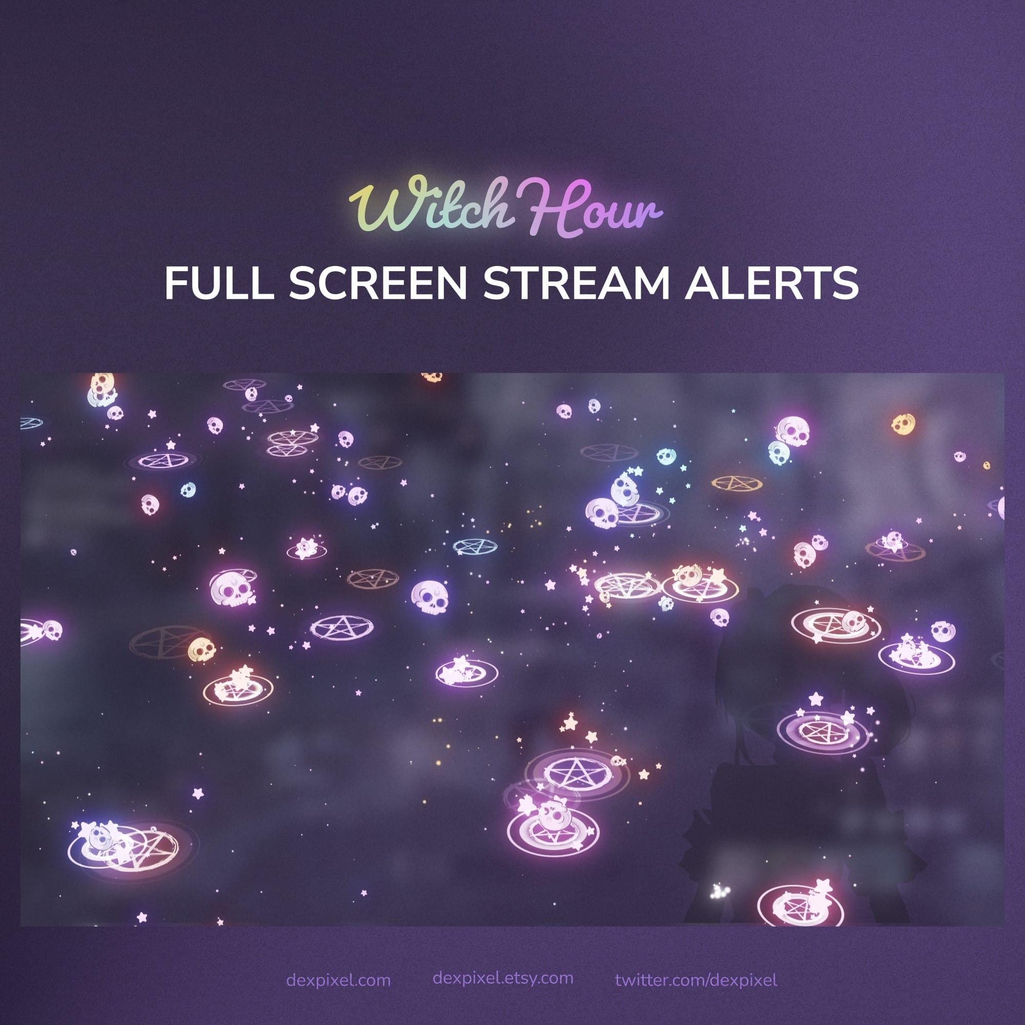 Full Alert Witch Hour Glowing Skulls Stream Full-screen Animated Twitch Alerts - Etsy