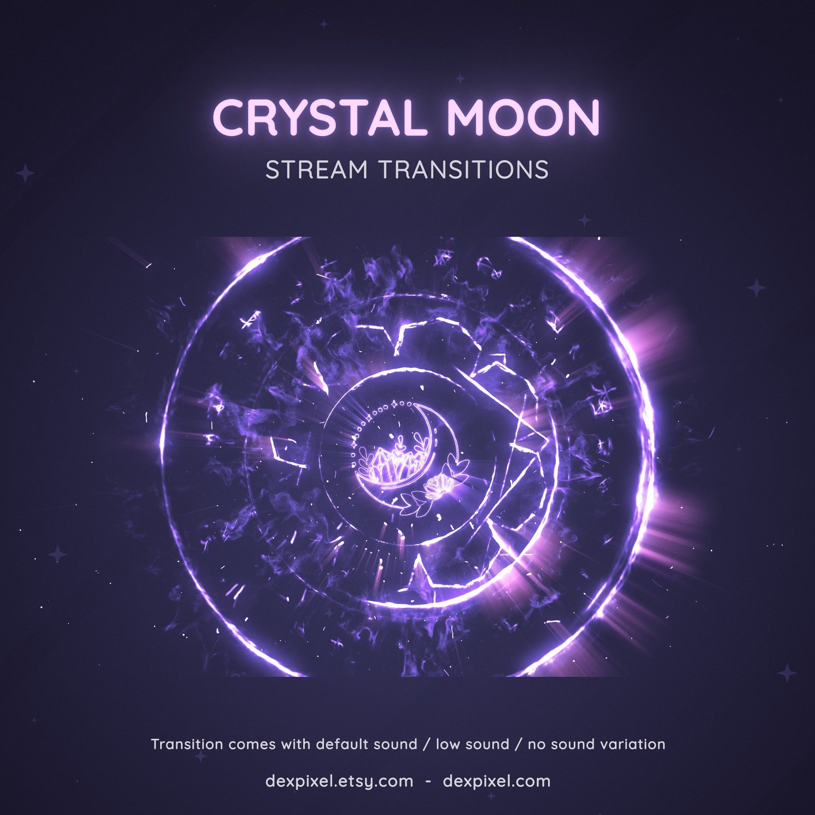 Purple Crystal Moon Stream Transition | Magic Seal Stream Transition ...