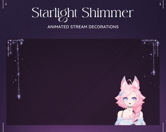 Animated Starlight Stream Decoration – Purple Pink Overlay (WebM)
