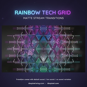 Glitch Rainbow Grid Tech Stream Transition | Glitchy Futuristic and Edgy Stinger | Technology SCI-FI Glitch Transition OBS | Stinger Twitch