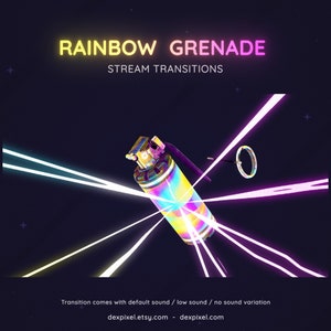 Rainbow Purple Pink Grenade Stream Transition | Shooter FPS Stream Transition | Twitch Vtuber Transition OBS | Stinger Twitch