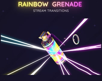 Rainbow Purple Pink Grenade Stream Transition | Shooter FPS Stream Transition | Twitch Vtuber Transition OBS | Stinger Twitch