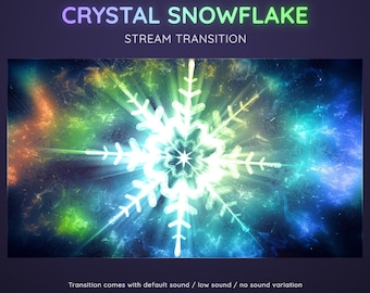 Rainbow Crystal Snowflake Transition | Frosty Icy Winter Holidays Stream Transition | Twitch Stream Transition  | Christmas Stinger OBS