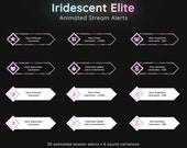 Iridescent Elite Twitch Animated Stream Alerts | Holographic Stream Alerts | Pastel Glow Alerts | 30 Trippy  Twitch Alert Animations