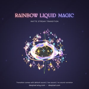 Rainbow Neon Liquid Magic Matte Stream Transition | Stars and Sparks Stinger | Colorful Magical Animated Transition OBS | Stinger Twitch