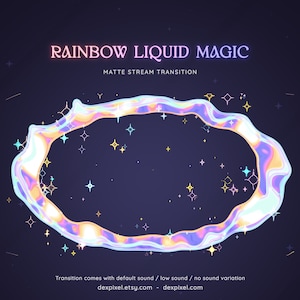 Rainbow Neon Liquid Magic Matte Stream Transition | Stars and Sparks Stinger | Colorful Magical Animated Transition OBS | Stinger Twitch