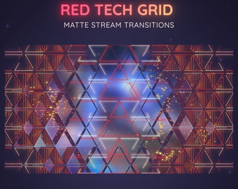Red Tech Grid Stream Transition | Glitchy Futuristic Stinger