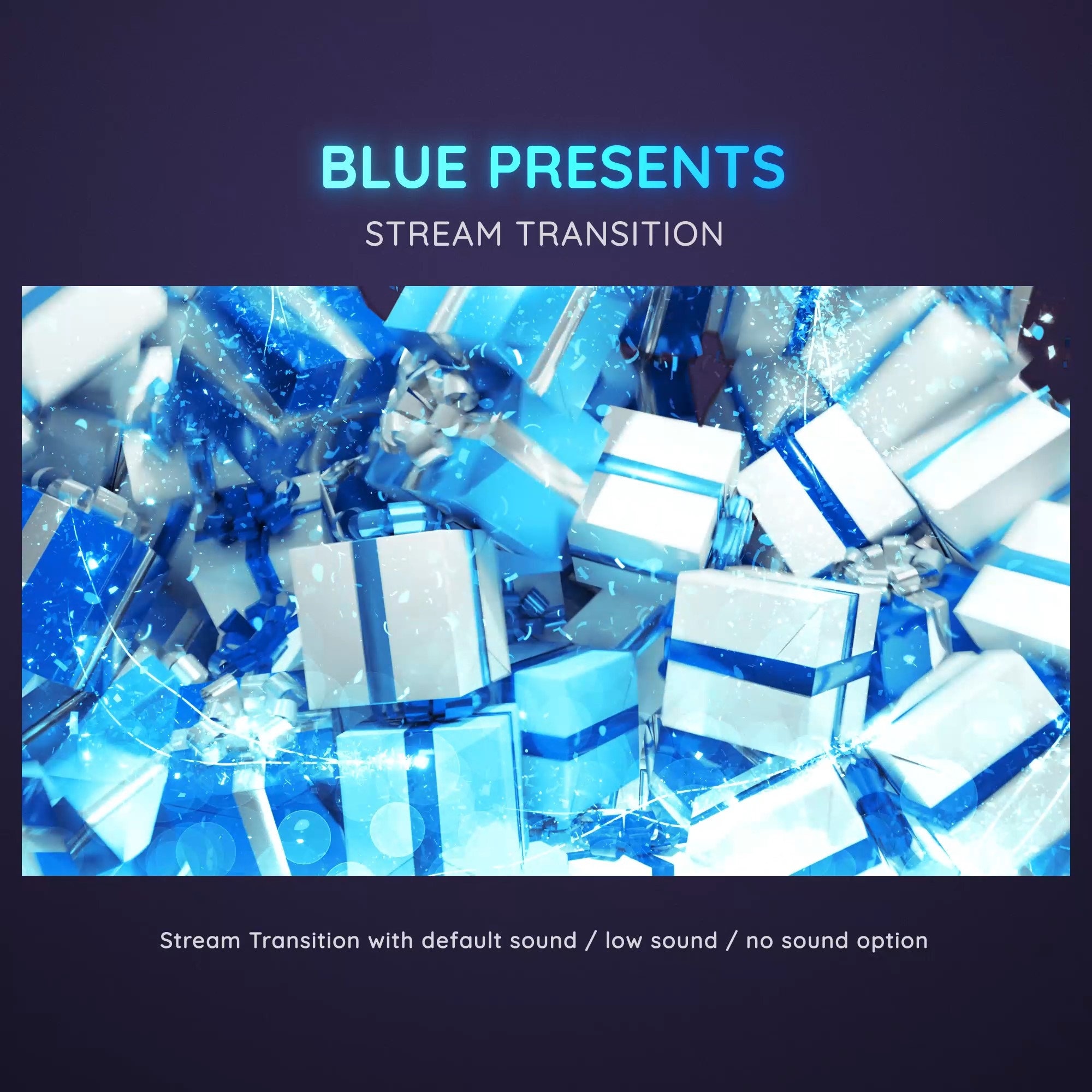 Blue and White Christmas Gifts Twitch Transition | Birthday Presents Stream Transition | Twitch Anniversary Stream Transition | Stinger OBS