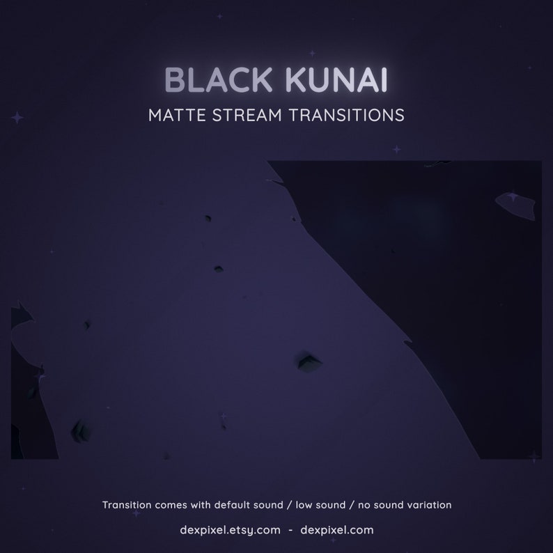 Black Kunai Knives Ninja Matte Stream Transition | Flying Knife Anime Cartoon Transition | Twitch Vtuber Transition OBS | Stinger Twitch
