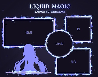 Sovrapposizione webcam animata Magic Stream / Facecam Twitch blu rosa pastello