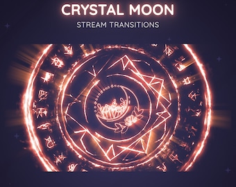 Red Crystal Moon Stream Transition | Animated Magic Seal (WebM )