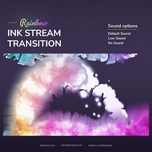 Pastel Rainbow Ink Stream Transition: Animated Stinger for Twitch/OBS