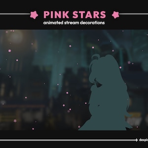 Decoración de flujo de estrellas animadas rosas / 4 estrellas fugaces animadas Complemento de flujo animado / Decoración de partículas de flujo / activos de Vtuber