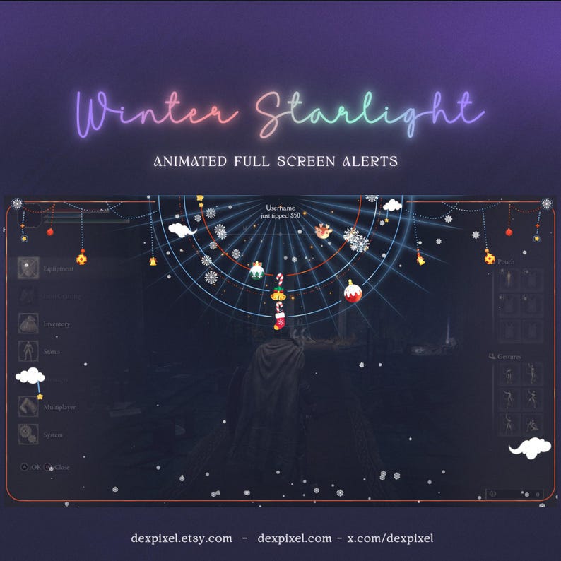 Festive Starlight Christmas Full Screen Animated Stream Alerts ...