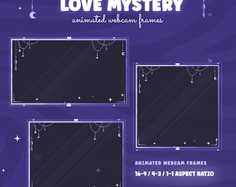 Purple Love Animated Webcam Overlay | Stream Facecam Frames