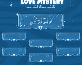 Blue Love Animated Stream Alerts | Valentine's Twitch Alerts (x9)