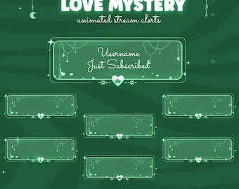 Green Love Mystery Animated Stream Alerts | Twitch, YouTube, Facebook