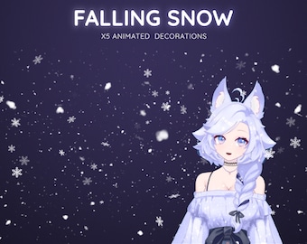 Falling Snow Animated Stream Overlay | Twitch Winter Holidays Overlays & Scenes | 6 Animated Christmas Snowflake Snow Loop