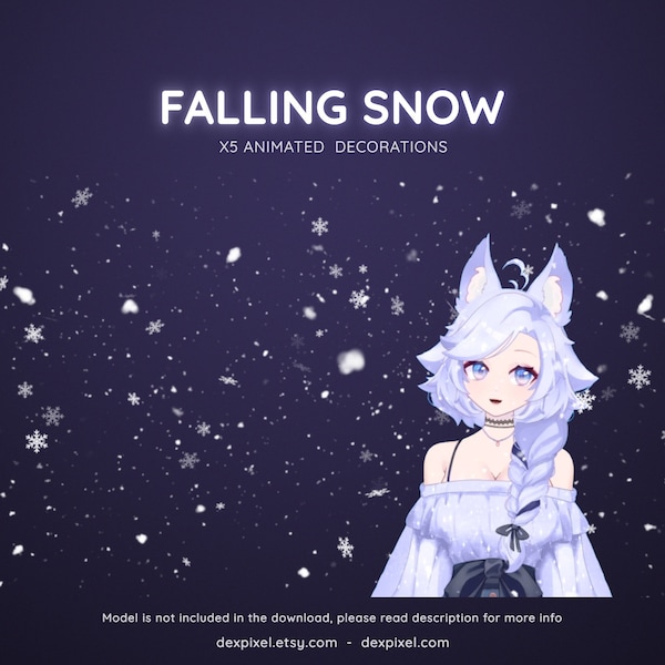 Fallender Schnee Animiertes Stream Overlay | Twitch Winter Holidays Overlays & Szenen | 6 Animierte Weihnachtsschneeflocke-Schleife