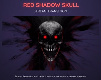 Red Shadow Skull Stream Transition | Scary Halloween OBS Stinger (WebM)