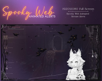 Spooky Web Animated Stream Alerts | Halloween Bats