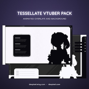 Black and White Tessellate Vtuber Stream Pack | Animated Pattern Stream Overlays | Minimalistic Stream Bundle | Vtuber Aesthetics Stream