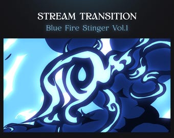 Fire Flame Cast Pastel Blue Cartoon Transition Vol.1  | Colorful Stream Transition | Animated Stream Transition  | Cute Blue Stream Stinger