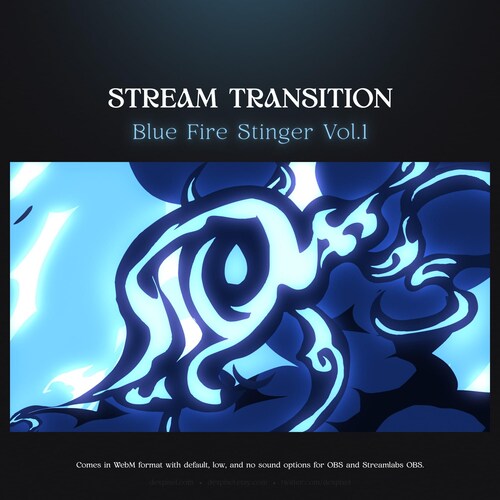 Blue Fire Stream Transition | Cartoon Flame Stinger (WebM)