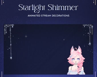 Blue Starlight Shimmer Stream Decoration | Animated Vtuber Overlay
