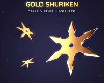 Gold Shuriken Ninja Matte Stream Transition | Anime Cartoon Transition | Twitch Vtuber Transition OBS | Stinger Twitch