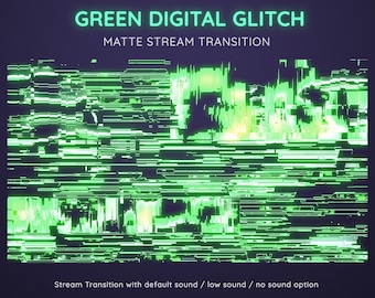 Groene glitch-stroomovergang | Cyberpunk Stinger