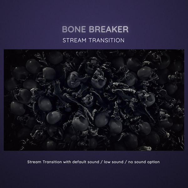 Bone Breaker Stream Grey Ashen Transition | Halloween Skulls and Falling Skeleton Horror Transition for OBS | Skeleton Twitch Scenes Switch