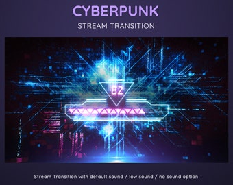 Cyberpunk Purple Stream Transition | Futuristic and Edgy Stinger | SCI-FI Glitch Transition OBS | Stream Stinger Twitch