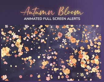 Autumn Orange Elegant Vtuber Floral Animated Stream Alerts – Full Screen Alerts for StreamElements & Streamlabs