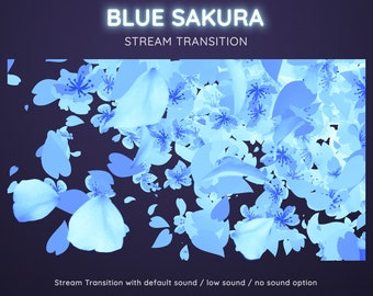 Blue Sakura Cherry Blossom Animated Stream Transition