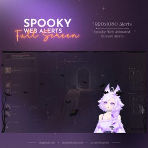 Spooky Web Animated Stream Alerts | Halloween Spider Web and Bats | Twitch Alerts | Vtuber Halloween | Full-Screen Alerts