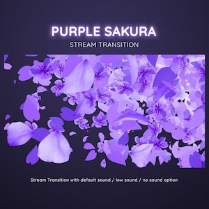 紫の桜のトランジション | OBS スティンガー | アニメーション ストリーム トランジション | Twitch Streamlabs シーン スティンガー | Twitch トランジション