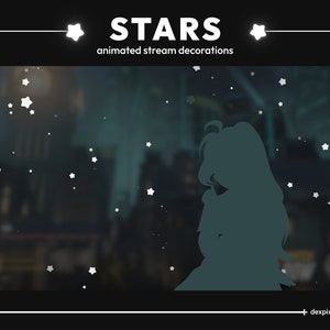 Decoración de transmisión con estrellas animadas / Complemento de transmisión con 4 estrellas fugaces animadas / Decoración de transmisión con partículas de transmisión / Recursos de Vtuber