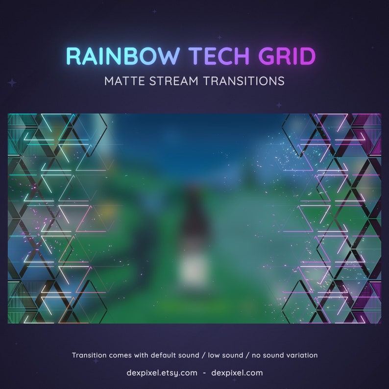 Glitch Rainbow Grid Tech Stream Transition | Glitchy Futuristic and ...