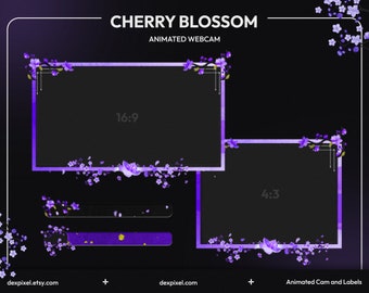Purple Sakura Animated Webcam Frame | Stream Overlay (WebM)