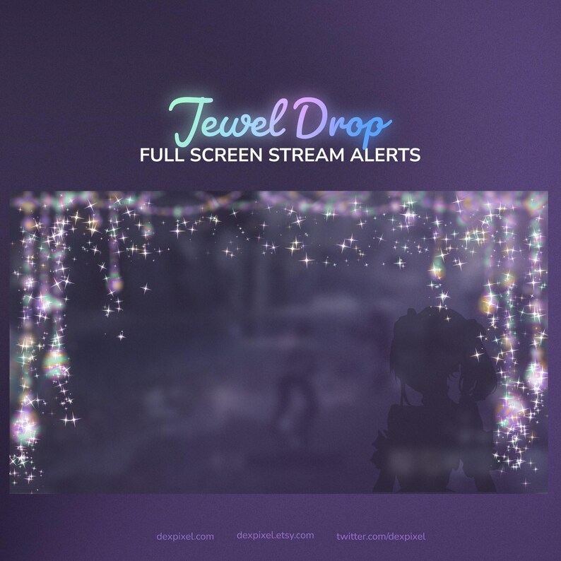 Iridescent Rainbow Jewel Drop Stream Alerts – Animated Vtuber Alert ...