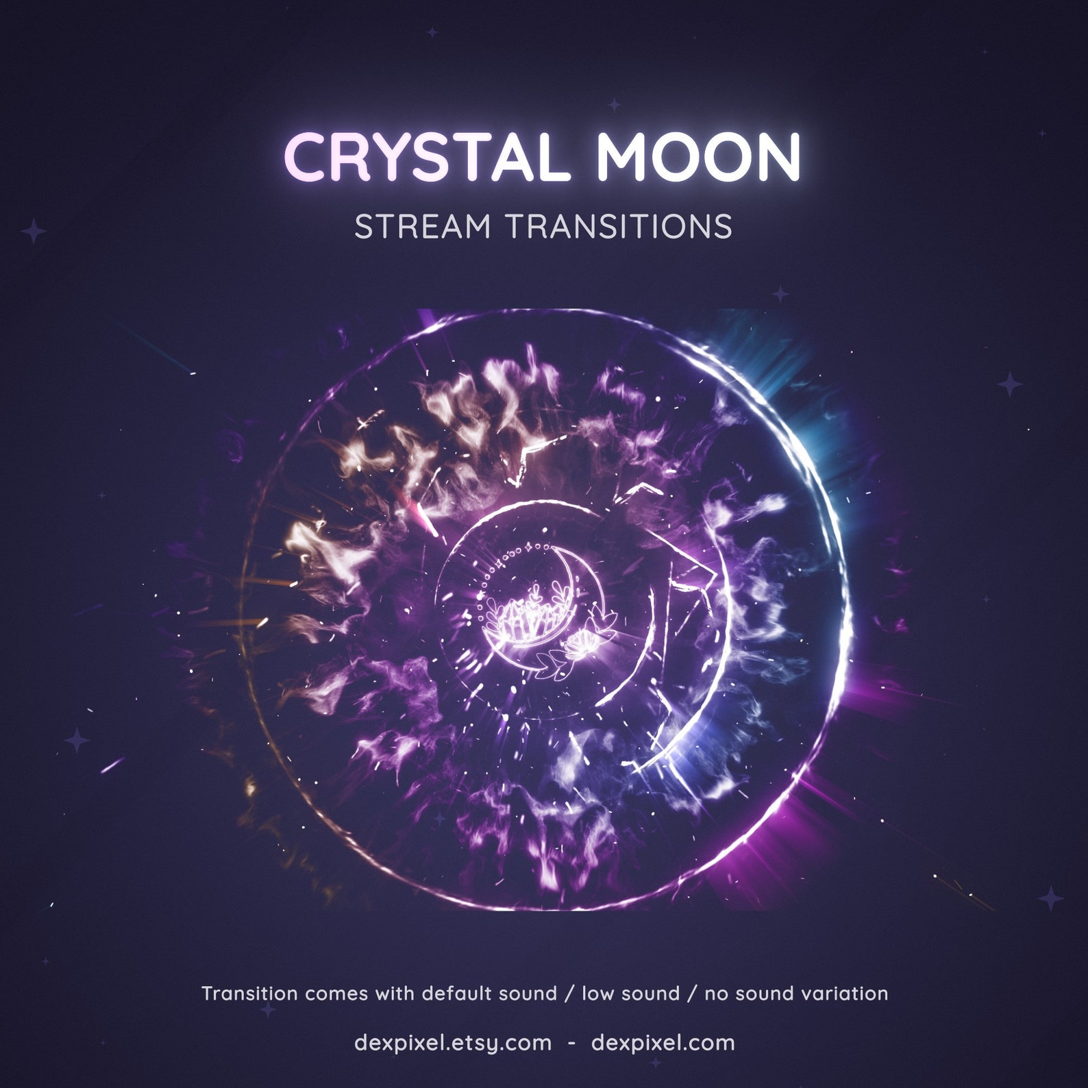 Rainbow Crystal Moon Stream Transition | Animated Stinger - Etsy
