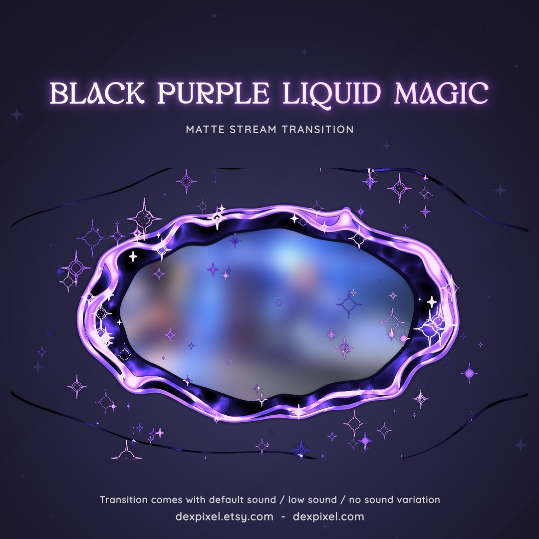 Black Purple Liquid Magic Matte Stream Transition | Stars and Sparks ...