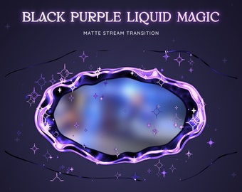 Black Purple Liquid Magic Matte Stream Transition | Stars and Sparks Stinger | Colorful Magical Animated Transition OBS | Stinger Twitch