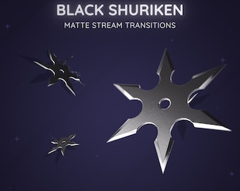 Black Shuriken Ninja Matte Stream Transition | Anime Cartoon Transition | Twitch Vtuber Transition OBS | Stinger Twitch
