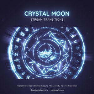 Blue Crystal Moon Stream Transition | Magic Seal Stream Transition | Animated Stream Transition  | Cute Pastel Colors Stream Stinger